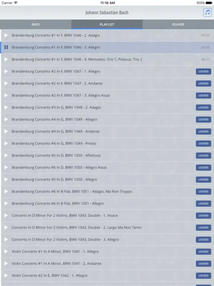 Johann Bach - Classical Music Full iPad  Screenshots