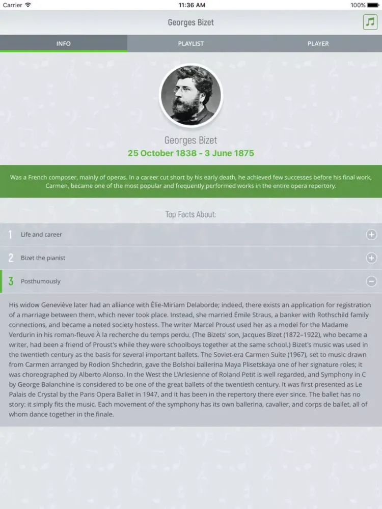 Georges Bizet - Classical Music iPad  Screenshots