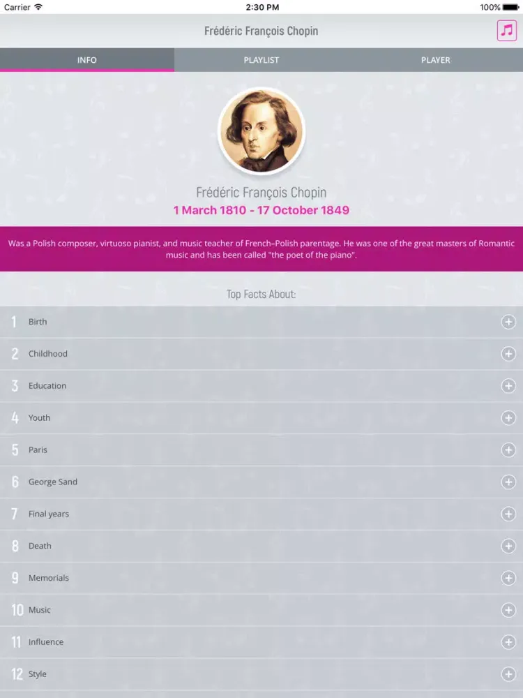 تصاویر Frederic Chopin - Classical Music iPad 