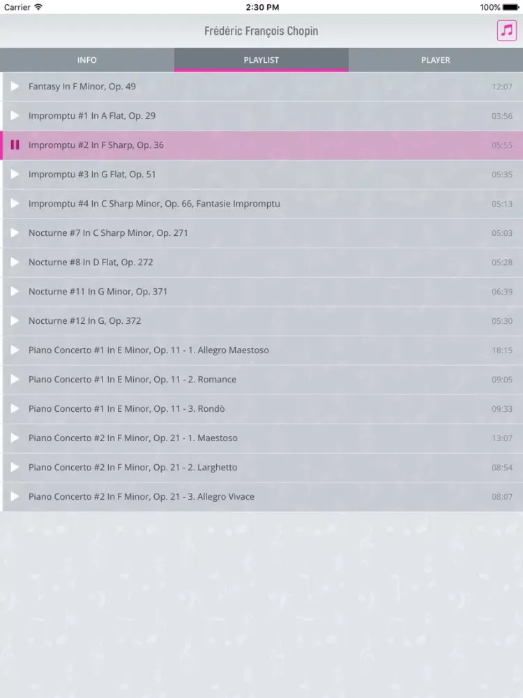 تصاویر Frederic Chopin - Classical Music iPad 