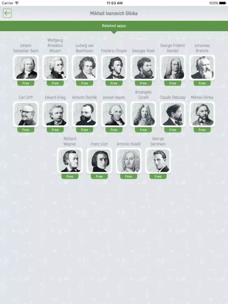 Capturas de pantalla de Mikhail Glinka - Classical Music iPad 