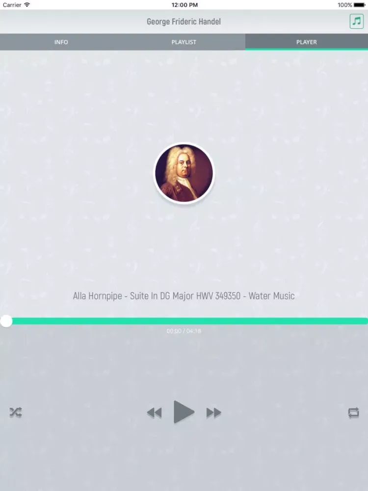 George Handel - Classical Music iPad  স্ক্রিনশট