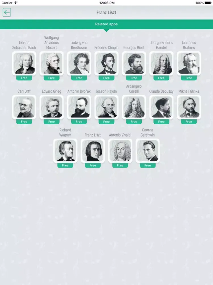Franz Liszt - Classical Music iPad  Screenshots