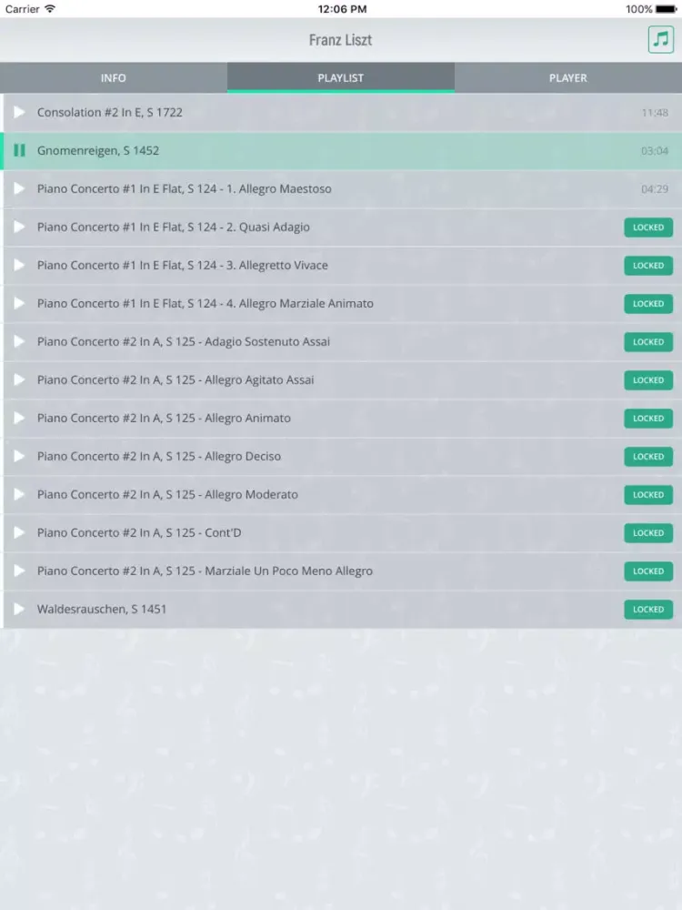 Franz Liszt - Classical Music iPad  Screenshots