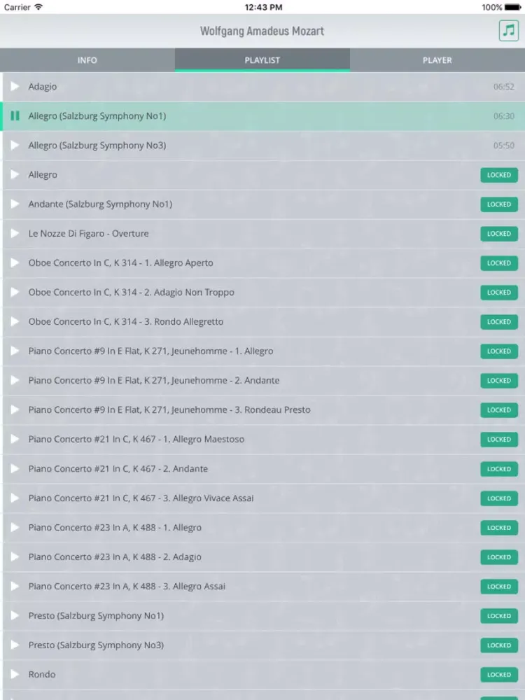 Wolfgang Mozart - Classical Music Full iPad  Screenshots