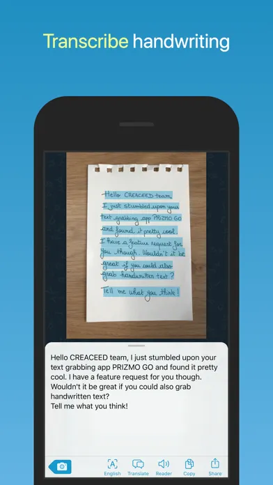 Tangkapan skrin Prizmo Go › Scan Text + OCR