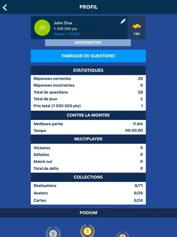 Quiz Culture Générale Français iPad 应用截图