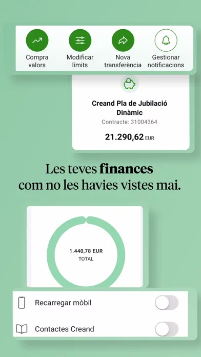 Creand Banca Online Screenshots