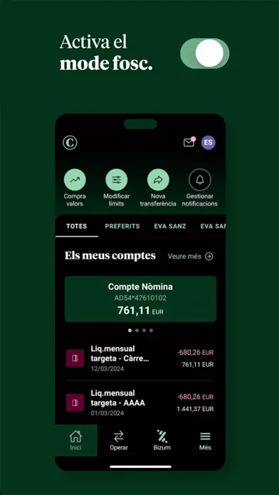 Creand Banca Online Screenshots