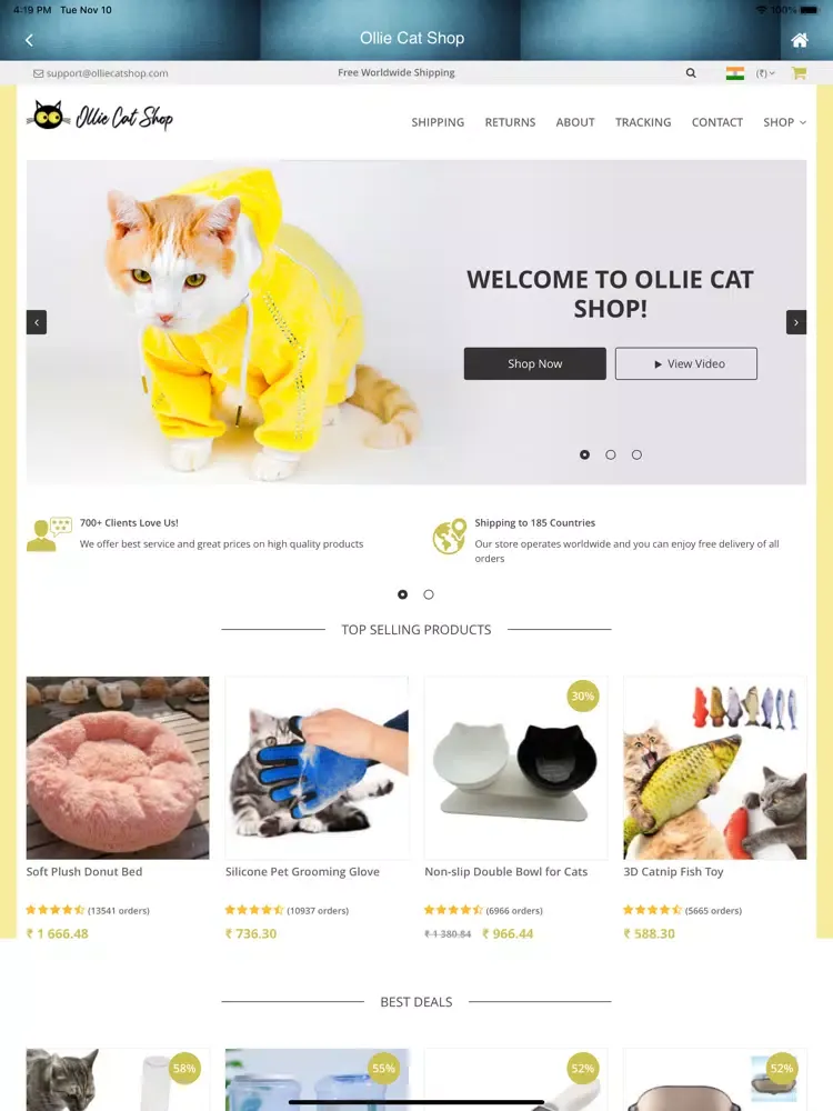 Ollie Cat Shop iPad  Screenshots
