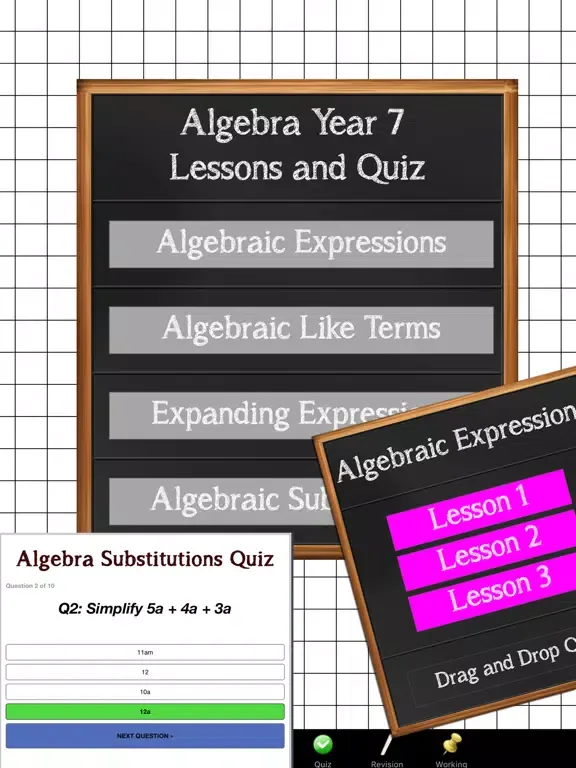 Algebra Year 7 Maths iPad  スクリーンショット
