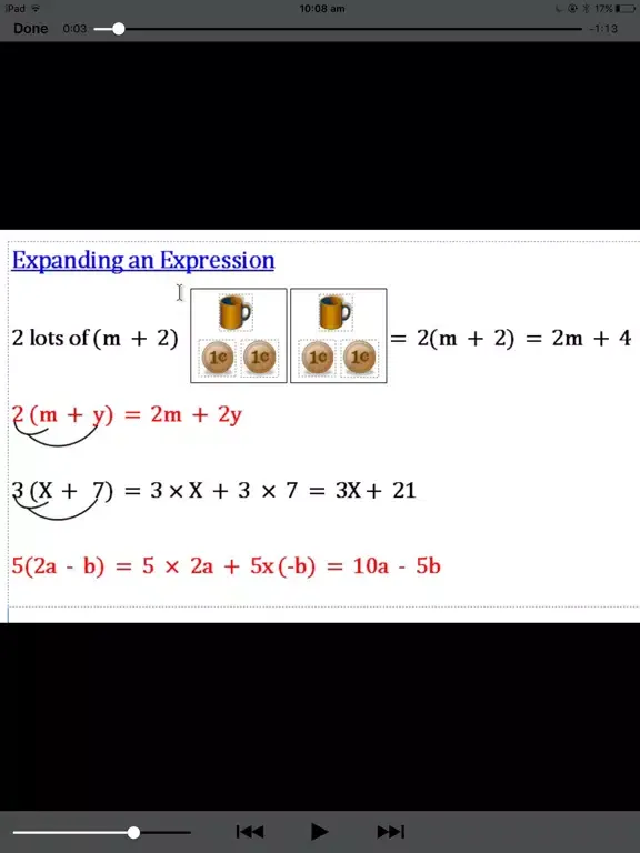 Algebra Year 7 Maths iPad  スクリーンショット