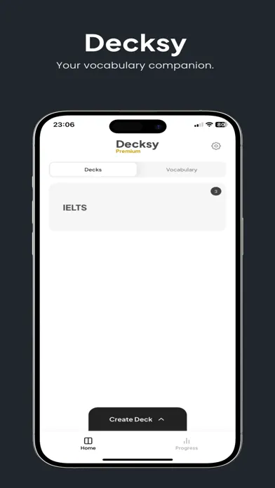 ภาพหน้าจอของ Decksy: AI Vocabulary Tracker