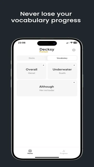 ภาพหน้าจอของ Decksy: AI Vocabulary Tracker