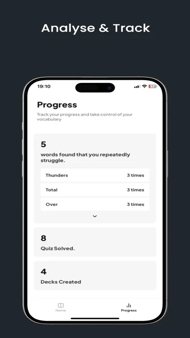 ภาพหน้าจอของ Decksy: AI Vocabulary Tracker
