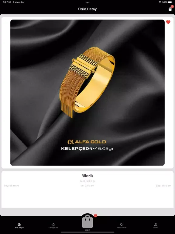Ảnh chụp màn hình của Alfa Gold iPad 