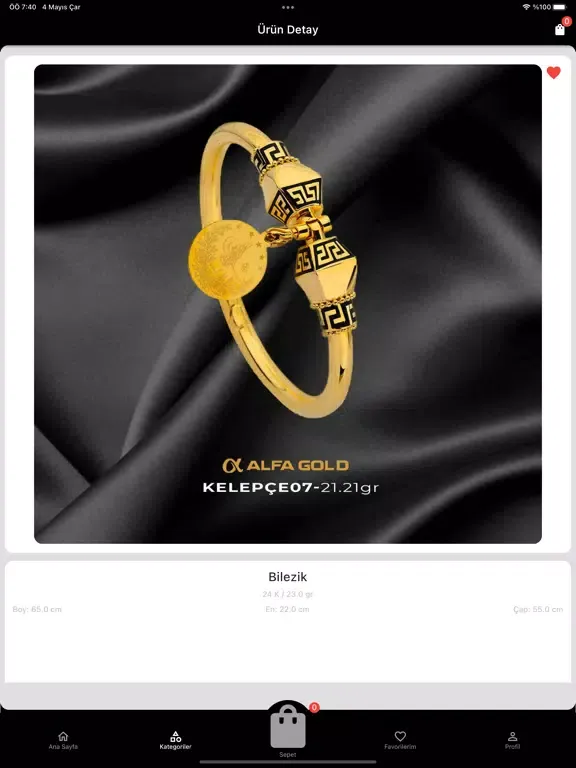 Ảnh chụp màn hình của Alfa Gold iPad 
