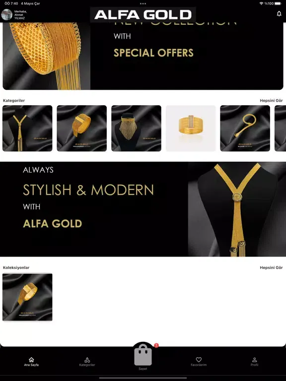 Ảnh chụp màn hình của Alfa Gold iPad 