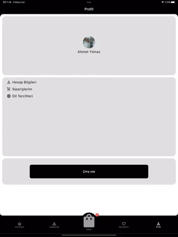 Ảnh chụp màn hình của Alfa Gold iPad 