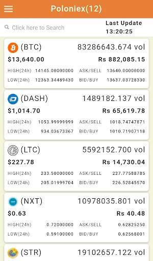 Live Coin Rate - CryptoCurrenc Screenshots