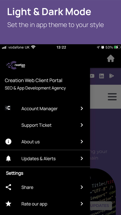 Creation Web Client Portal Screenshots