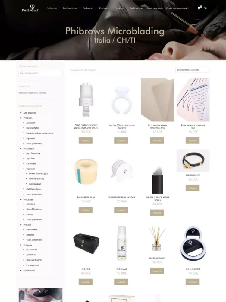 Ảnh chụp màn hình của PhiBrows Italia iPad 