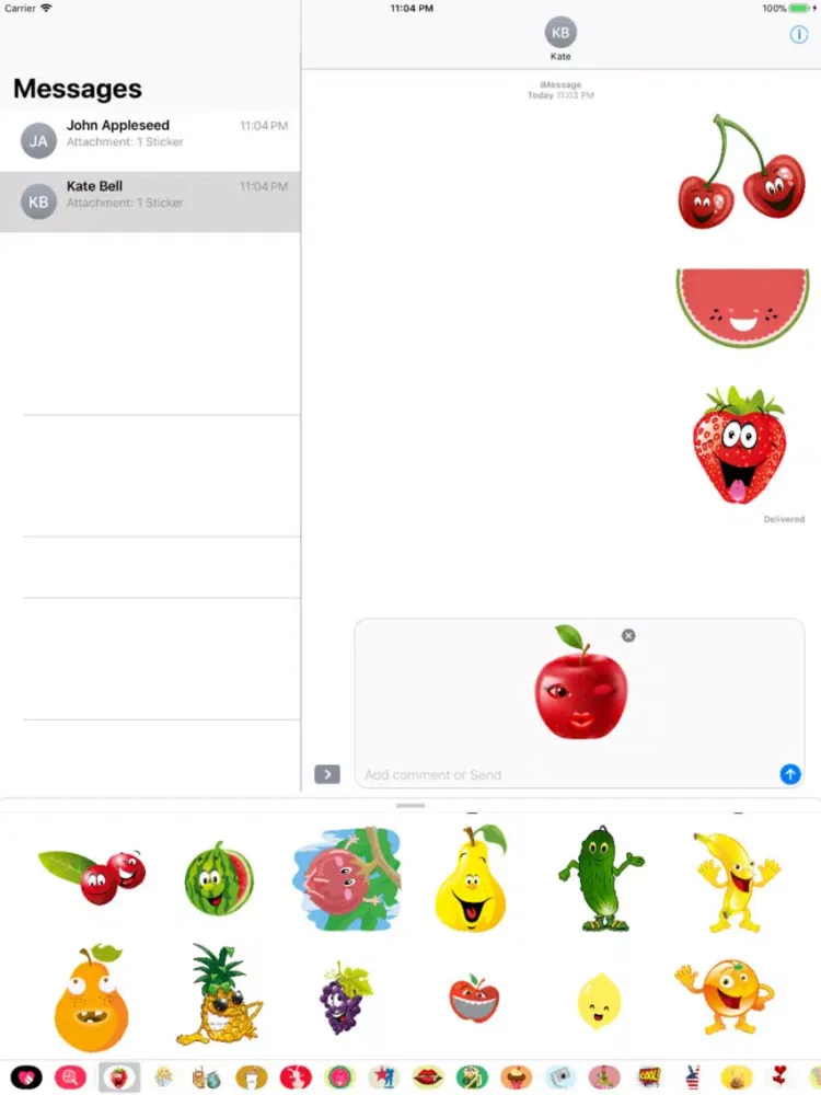 Fruit Face Emoji iPad  스크린샷