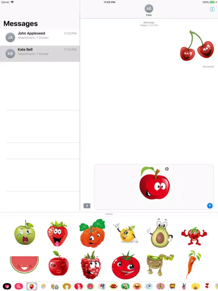 Fruit Face Emoji iPad  스크린샷