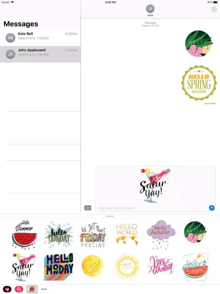 Ảnh chụp màn hình của Hello Creative Stickers iPad 