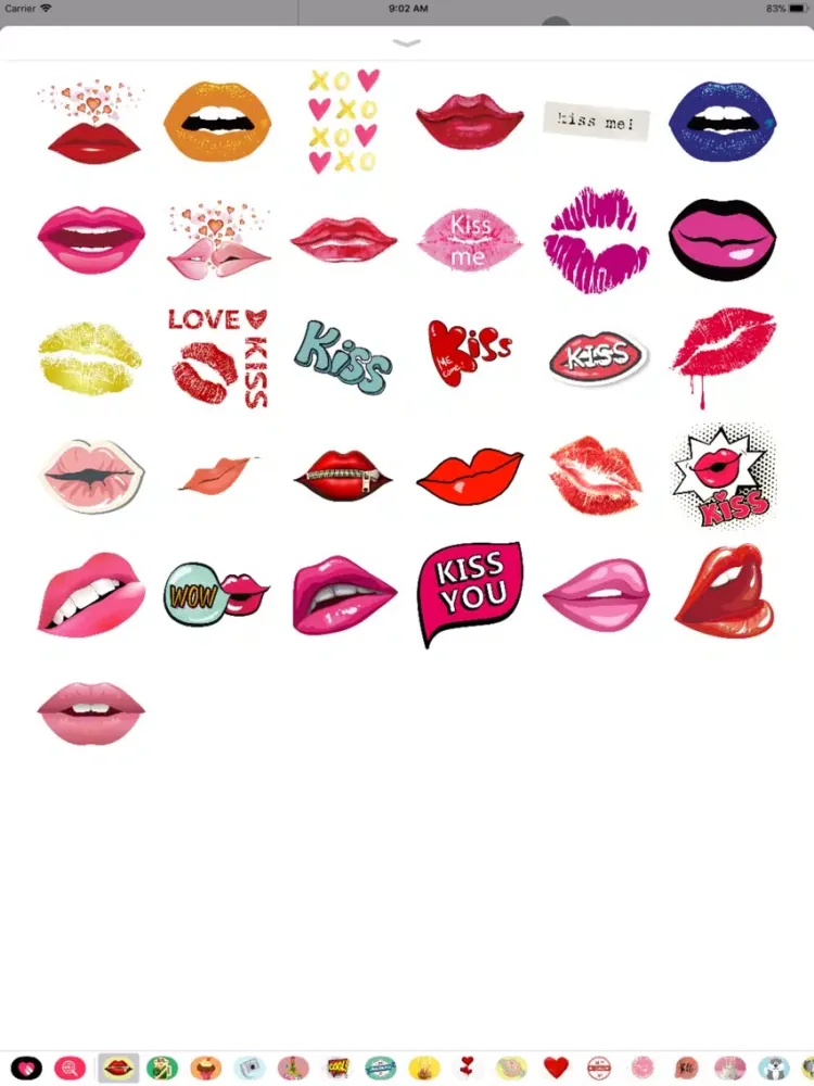 Kiss Me Stickers App iPad 应用截图