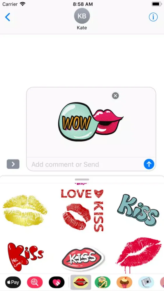 Kiss Me Stickers App应用截图