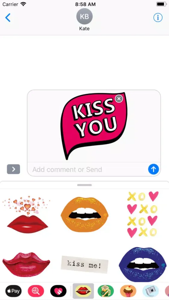 Kiss Me Stickers App应用截图