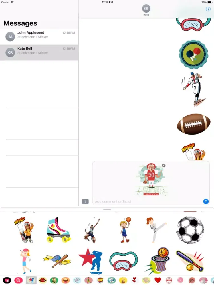 Sports All Stars Stickers iPad  スクリーンショット