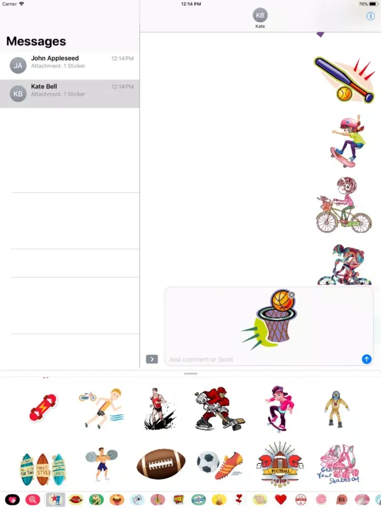 Sports All Stars Stickers iPad  スクリーンショット