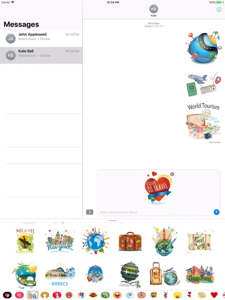 Travel the World Stickers iPad  Screenshots