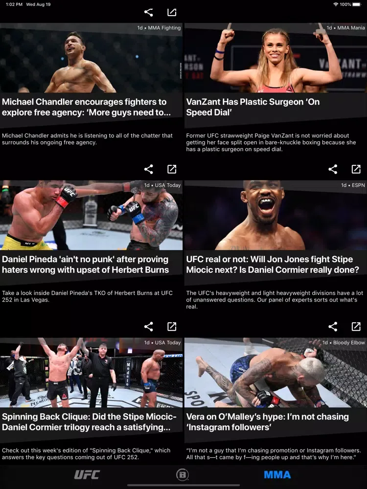 ภาพหน้าจอของ MMA Now: News App for MMA fans iPad 