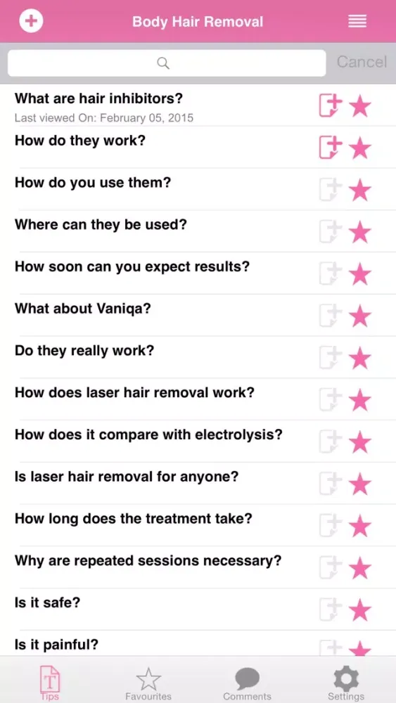 Zrzuty ekranu ** Body Hair Removal **