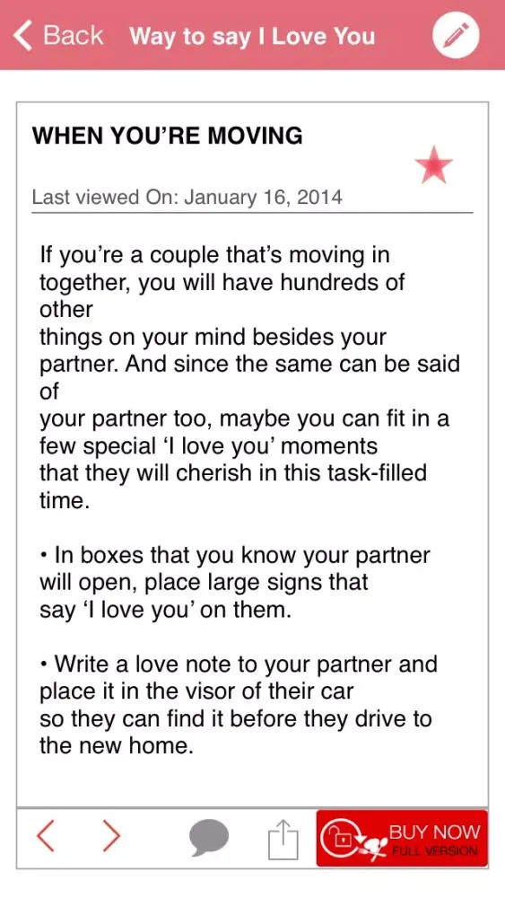 Tangkapan skrin Way to Say I Love You
