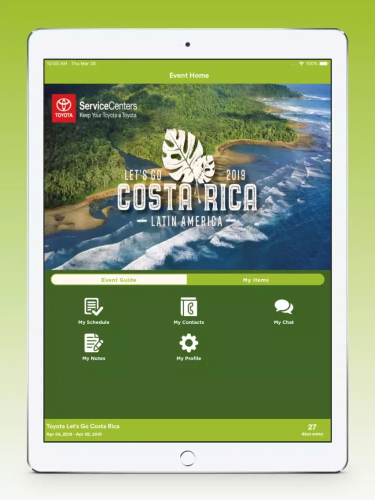 Tangkapan layar Let's Go Costa Rica iPad 