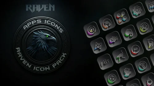 Raven Dark Icon Pack-screenshot-4