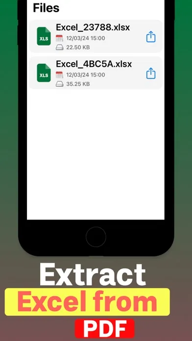 Convert PDF to Excel (xlsx) Screenshots