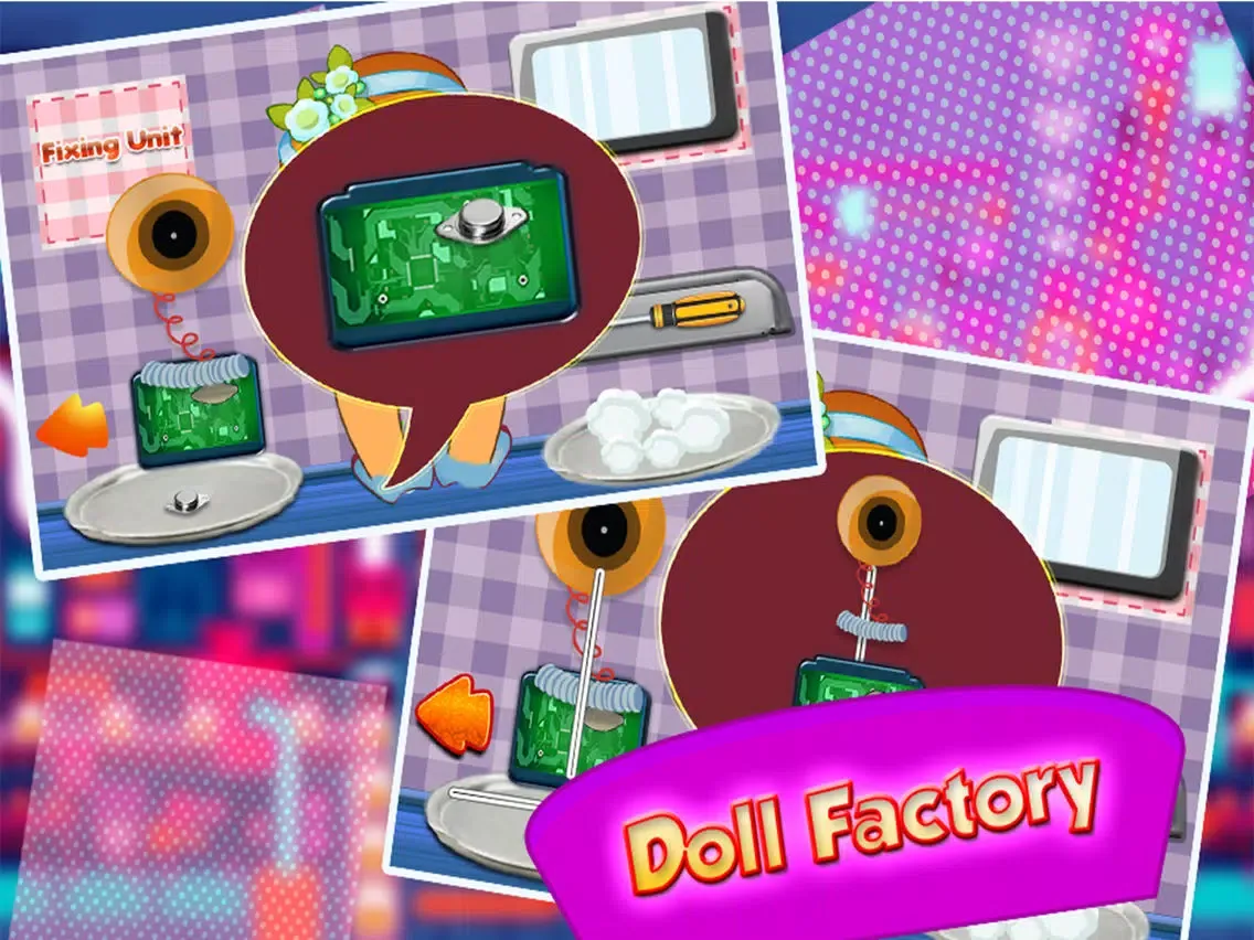 ภาพหน้าจอของ Girl's Fashion Doll Factory Simulator - Dress up & makeover customized dolly in this doll maker game iPad 