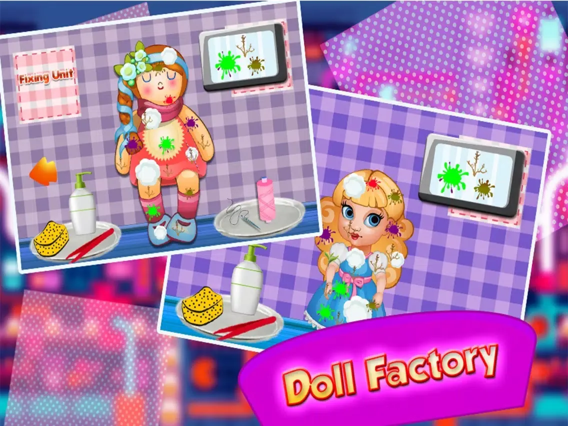 ภาพหน้าจอของ Girl's Fashion Doll Factory Simulator - Dress up & makeover customized dolly in this doll maker game iPad 