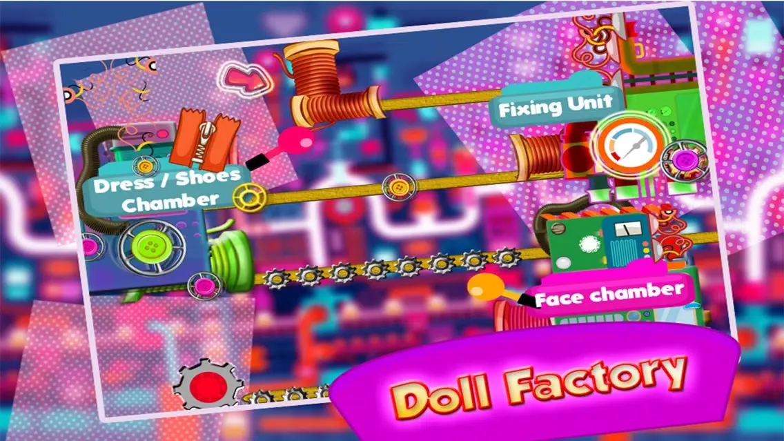 ภาพหน้าจอของ Girl's Fashion Doll Factory Simulator - Dress up & makeover customized dolly in this doll maker game