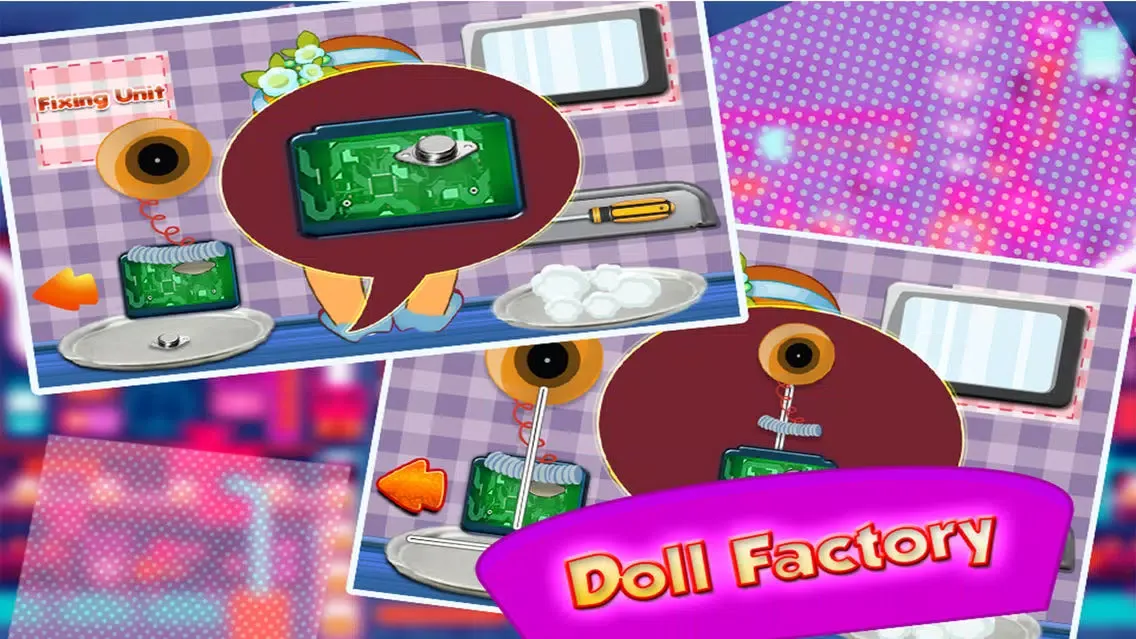 ภาพหน้าจอของ Girl's Fashion Doll Factory Simulator - Dress up & makeover customized dolly in this doll maker game