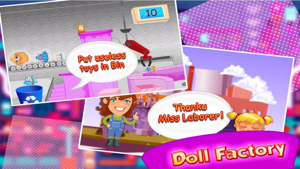 ภาพหน้าจอของ Girl's Fashion Doll Factory Simulator - Dress up & makeover customized dolly in this doll maker game