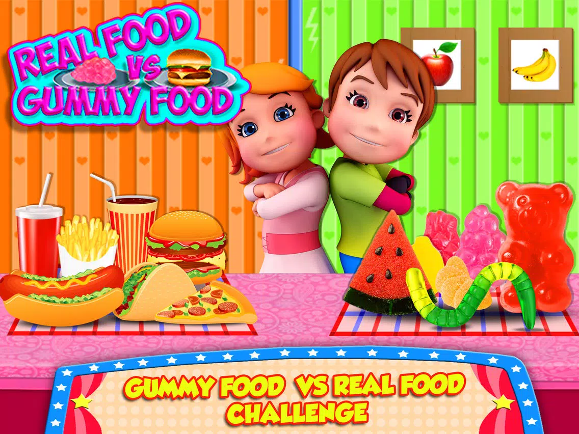 Captures d'écran de Gummy Food Vs Real Food Challenge! Dare To Win iPad 