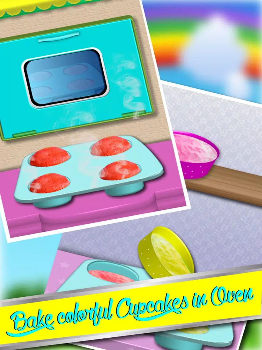 DIY Colorful Rainbow Cupcake Maker - Make & Bake Cupcakes With Bakery Chef iPad  स्क्रीनशॉट
