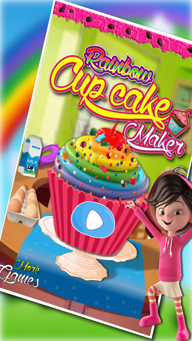DIY Colorful Rainbow Cupcake Maker - Make & Bake Cupcakes With Bakery Chef स्क्रीनशॉट