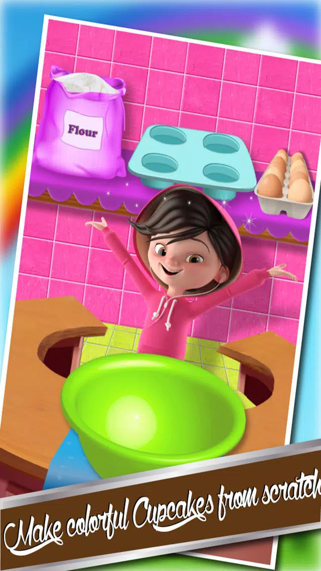 DIY Colorful Rainbow Cupcake Maker - Make & Bake Cupcakes With Bakery Chef स्क्रीनशॉट